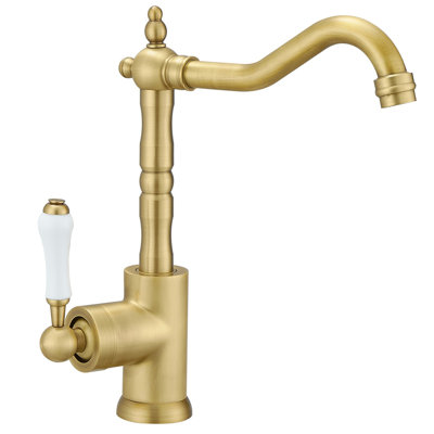 Robinet de lavabo vasque de cuisine à poignée simple standard à poignée simple 360 ° pivotant à un trou