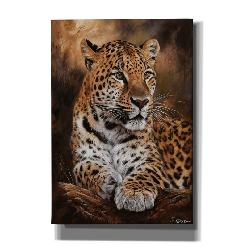 Art mural sur toile Epic Graffiti «Leopard Posing» par Momart, H 26 po x l 18 po x P 0,75 po