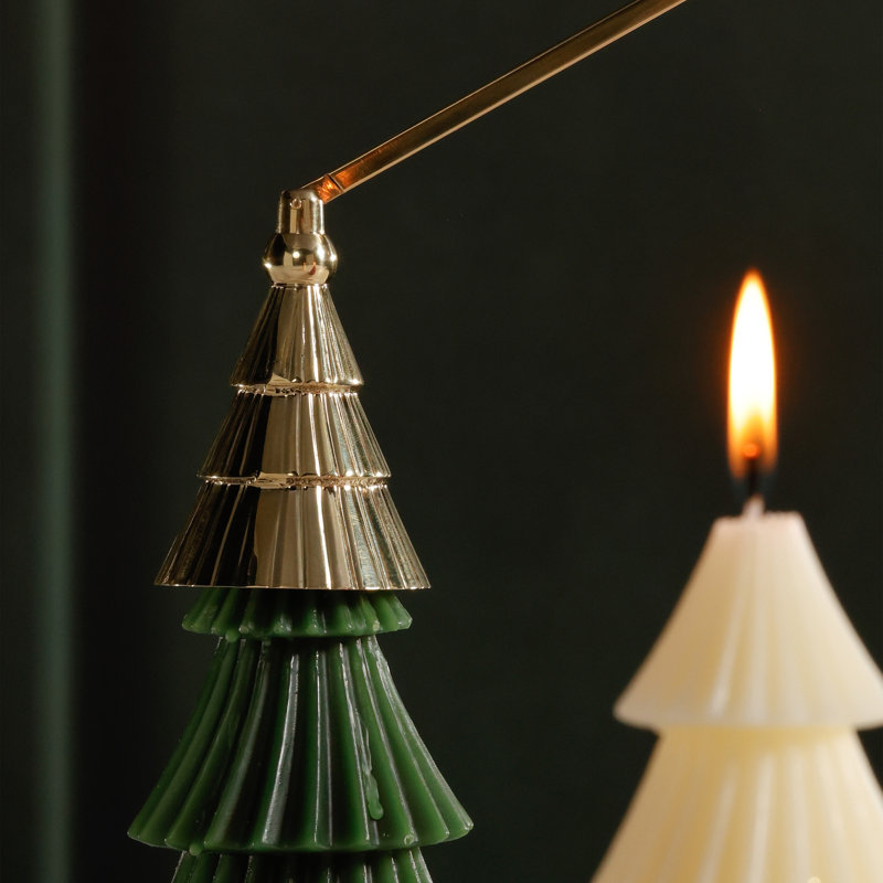 Bougie de Noël en forme d'arbre de Noël, Or ondulé