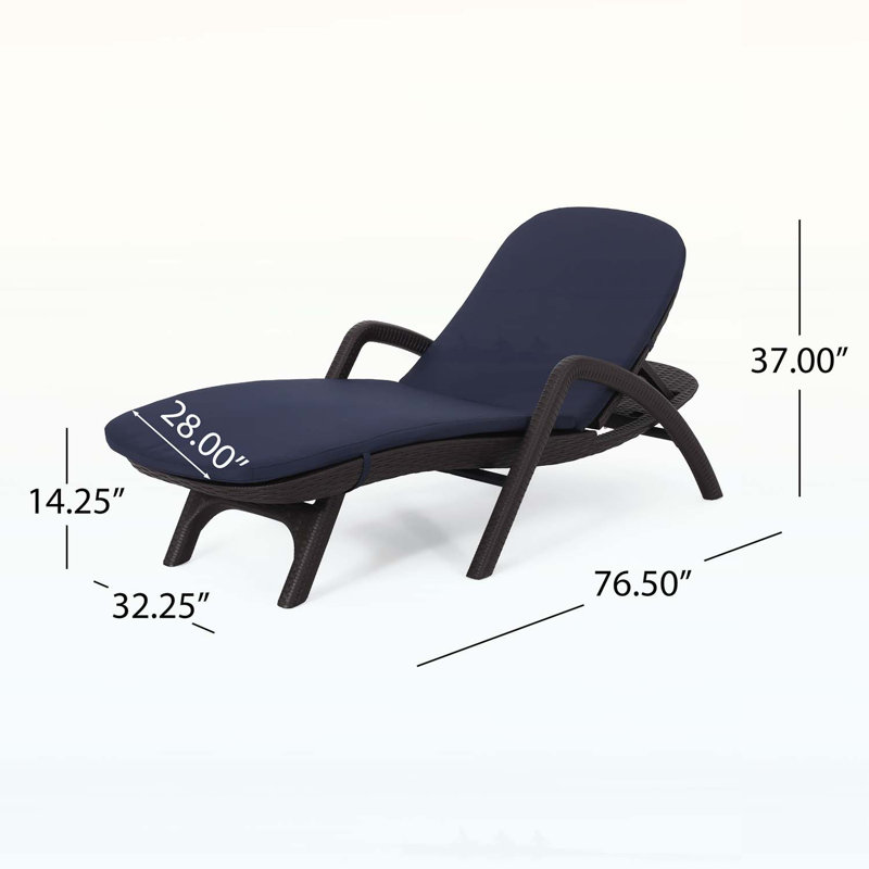 Comfortable Reclining Chaise with Exquisite Design and Unrivaled Relaxation, Dark Blue
