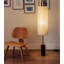 Luminaire de plancher à abat-jour cylindrique nervuré