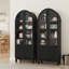 Garde-manger arqué de 71 po de hauteur, armoire de rangement Kitchens Pantry avec 2 grands tiroirs et tablettes réglables, armoire de style campagne moderne et polyvalente pour la cuisine, la salle à manger, la salle de bain, noir-1908661186