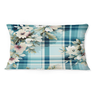 Plaid and Floral Throw Pillow
