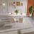 55.11" Modern Rectangle Cream White Dining Table Set with 4 Chairs for Kitchen, Bar, Living Room-1200877693-1200877692