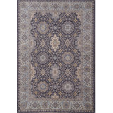 Hand-Knotted High-Quality Dark Gray and Light Blue Area Rug