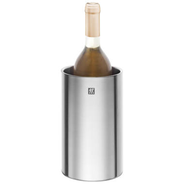 S'wellTriple-Layered Vacuum-Insulated Stainless Steel Wine Chiller, 750ml,  Teakwood