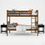 Lit superposé simple au-dessus de simple en bois massif avec table de chevet 3 pièces Aon Ames-1403135155-1403198480