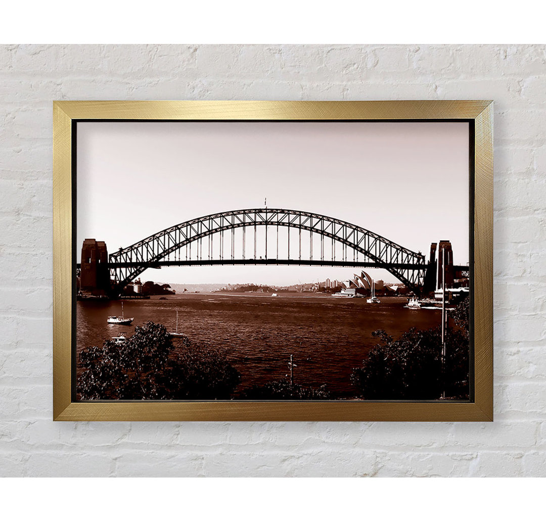 Sydney Harbour Bridge Braun - Einzelner Bilderrahmen Kunstdrucke