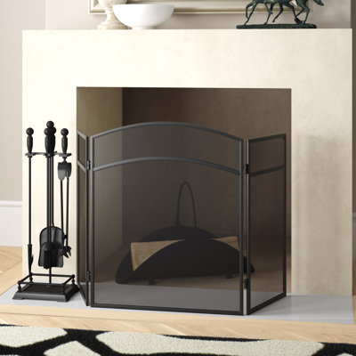 Milton 3 Panel Steel Fireplace Screen