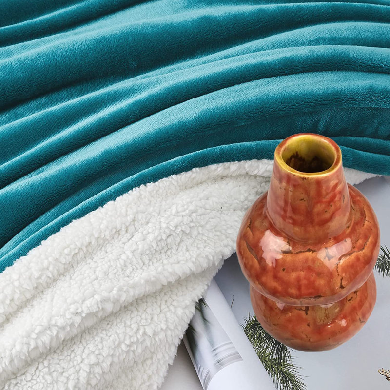Caulders Canora Grey Blanket, W220 x L240cm, Teal