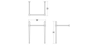 Memoirs® Console Table Legs for K-29999 Memoirs® Sink, Vibrant Brushed Nickel