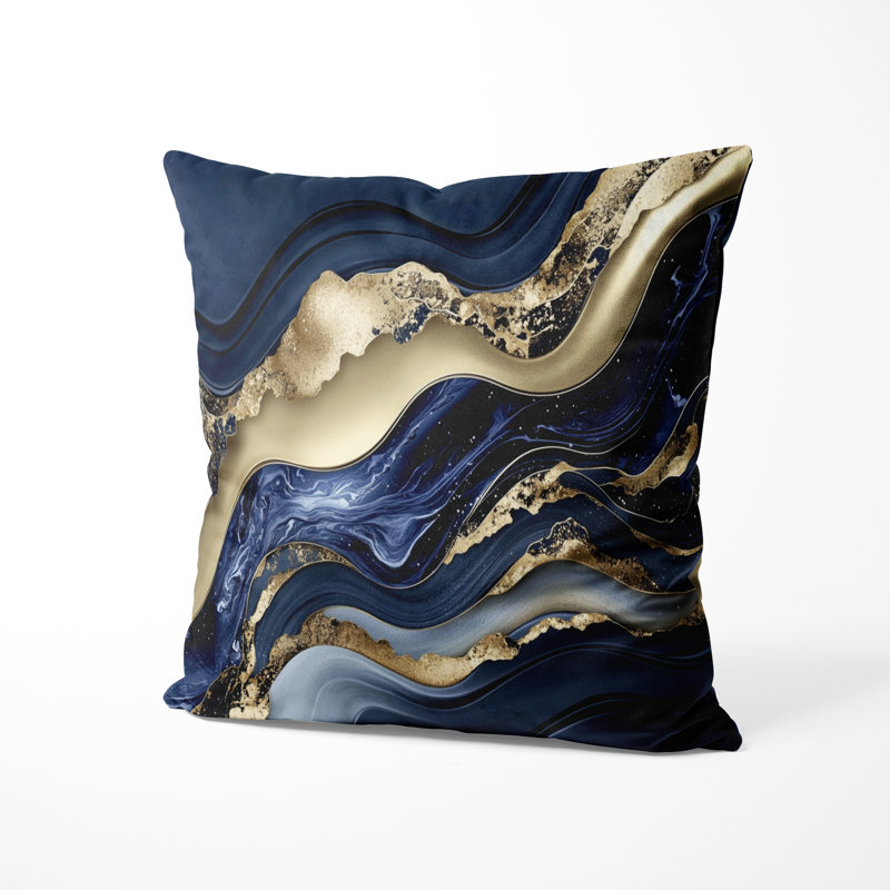 Coussin décoratif abstrait Abstract Marble, H 16 po x l 16 po