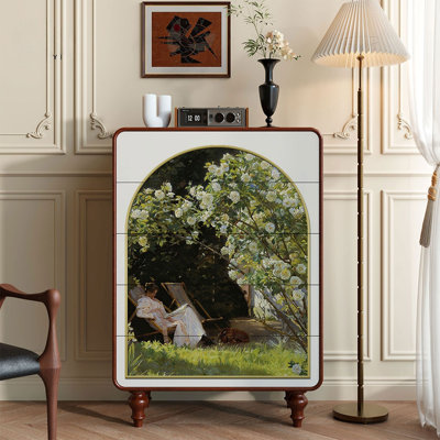 Commode française rétro avec peinture à l'huile