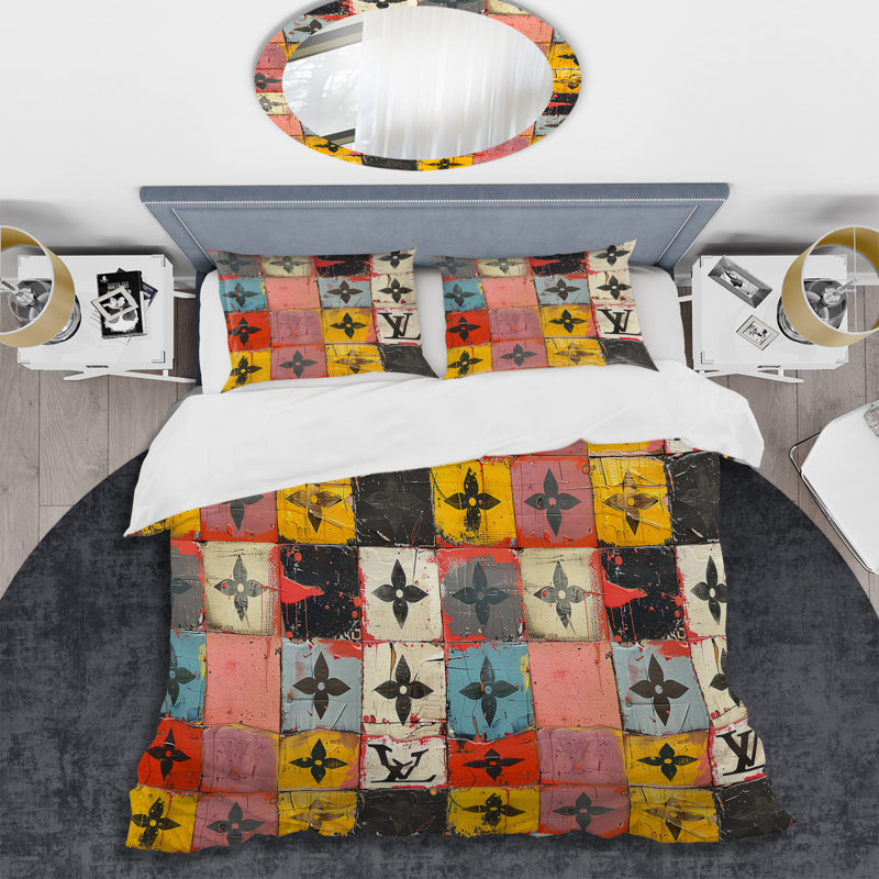Ensemble de housse de couette Designer, Housse de couette très grand + 2 taies décorativ