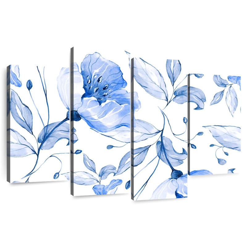 Harnek Blue Spring Flowers, 32" H x 52" W
