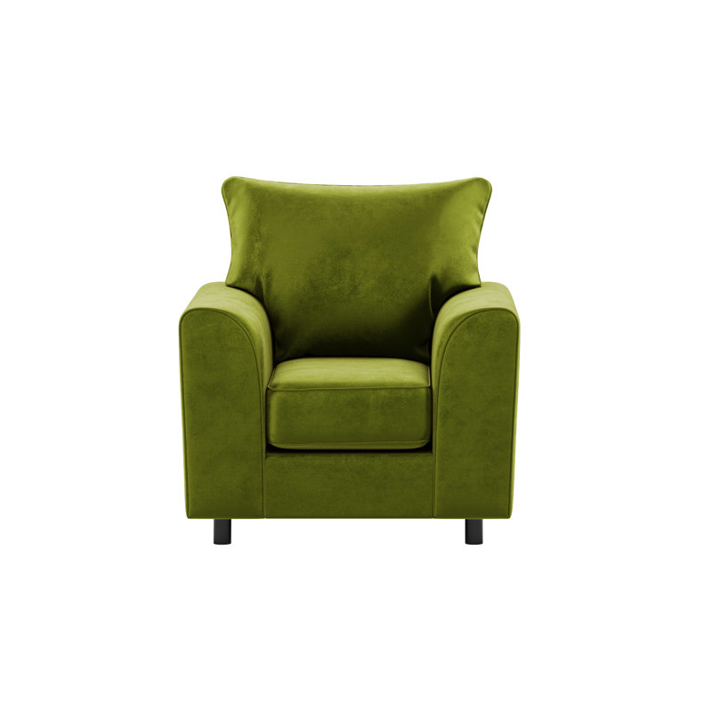 Awn Velvet Armchair, Olive
