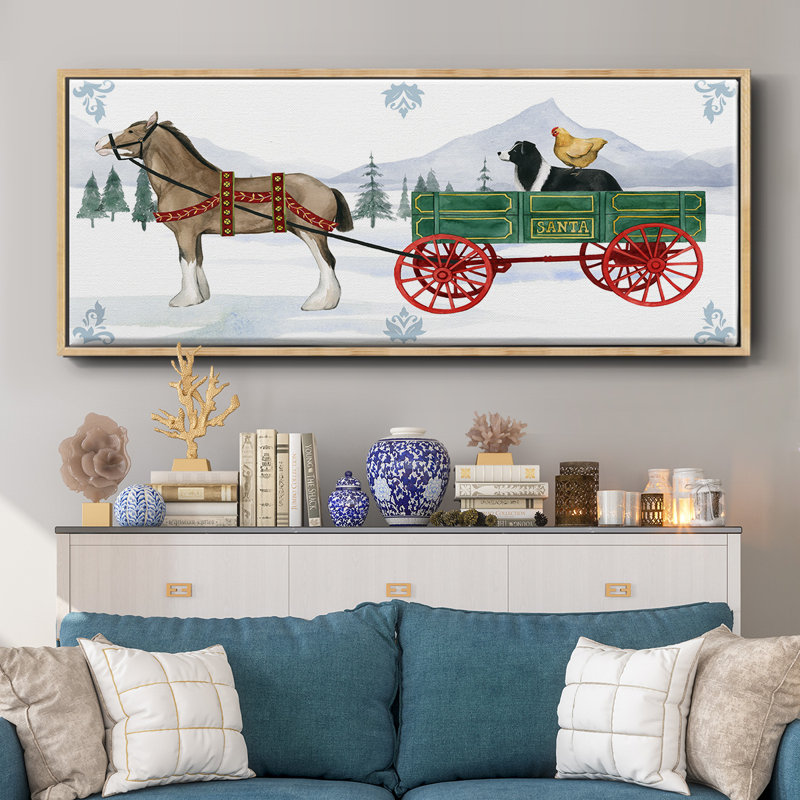 Collection Santa's Farm, toile en C encadrée, H 20 po x l 50 po