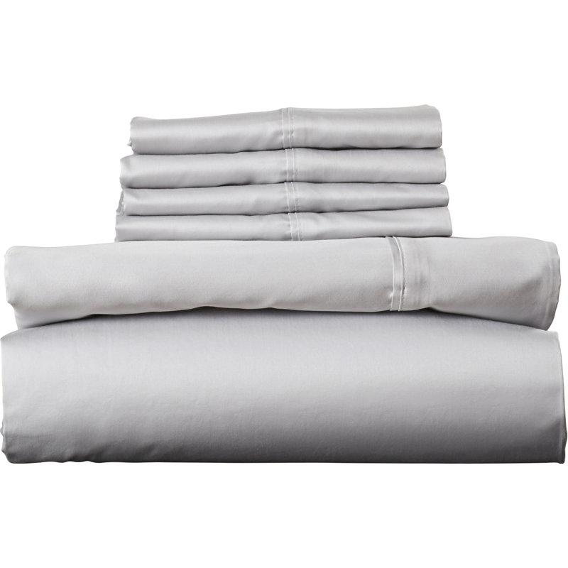 600 Thread Count 100% Cotton Sateen Sheet Set, Queen Sheet Set, Chocolate