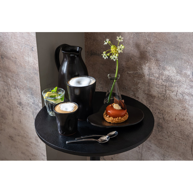 Ensemble de 4 tasses en céramique dentées, Noir
