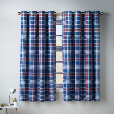 Cotton Blend Semi Sheer Curtain Panel Pair