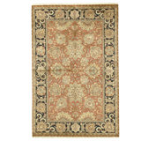 Hand Knotted Wool Oriental Area Rug in Rust And Black