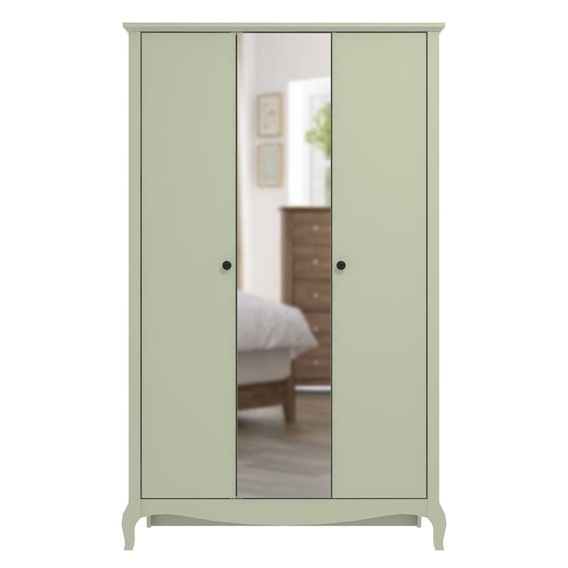 Sterra 3 Door Manufactured Wood Wardrobe, Sage Green
