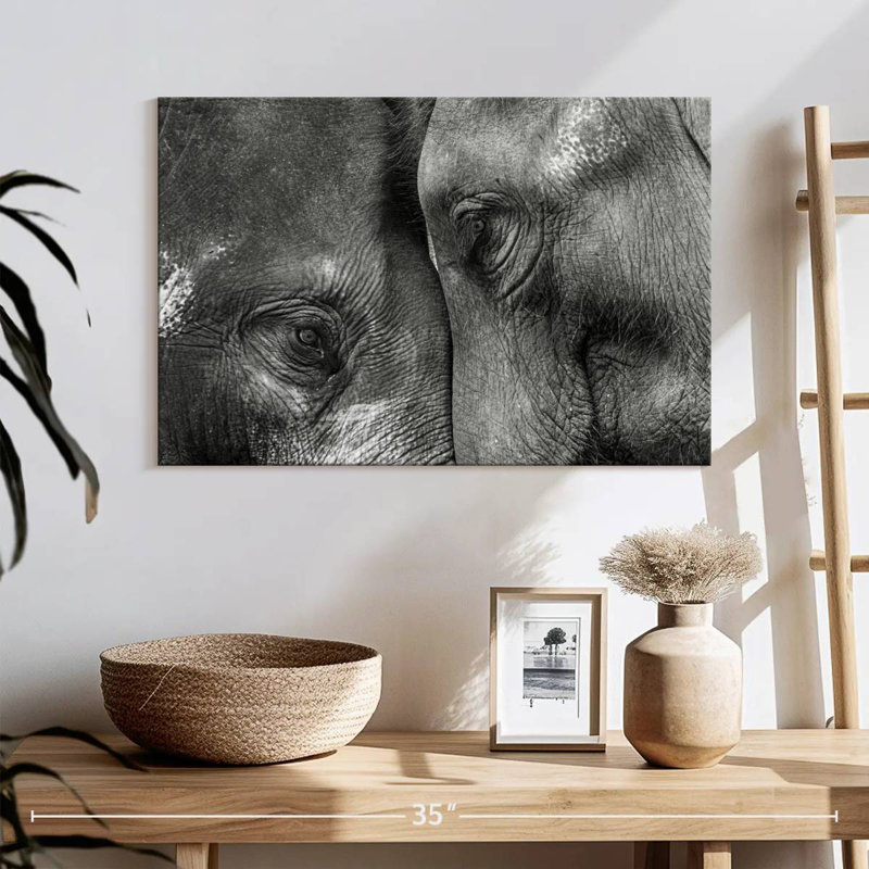 Inseparable Elephants, 16" H x 24" W
