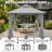 Yardgrace 10 ft. x 10 ft. Soft Top Patio Gazebo with 2-Tier Canopy, Mesh Netting & Privacy Curtains, Gray-135823914