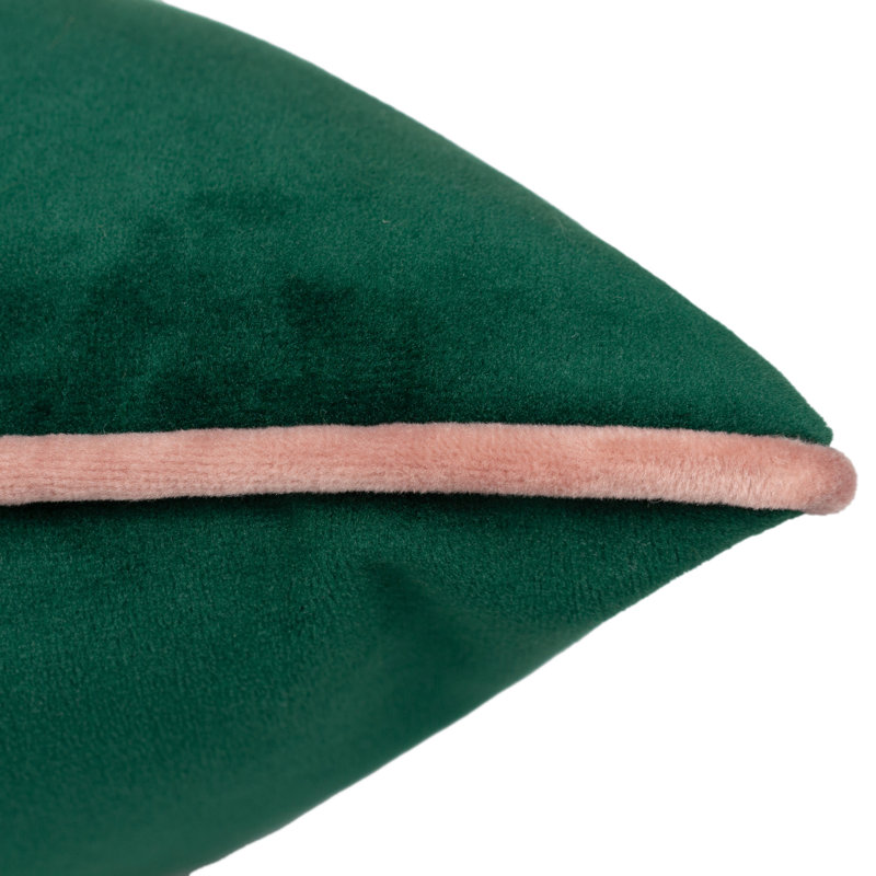Meridian Square Cushion, Green/Pink, Square 45cm, Feather