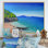 Peinture de plage tropicale - art nautique et côtier sur toile