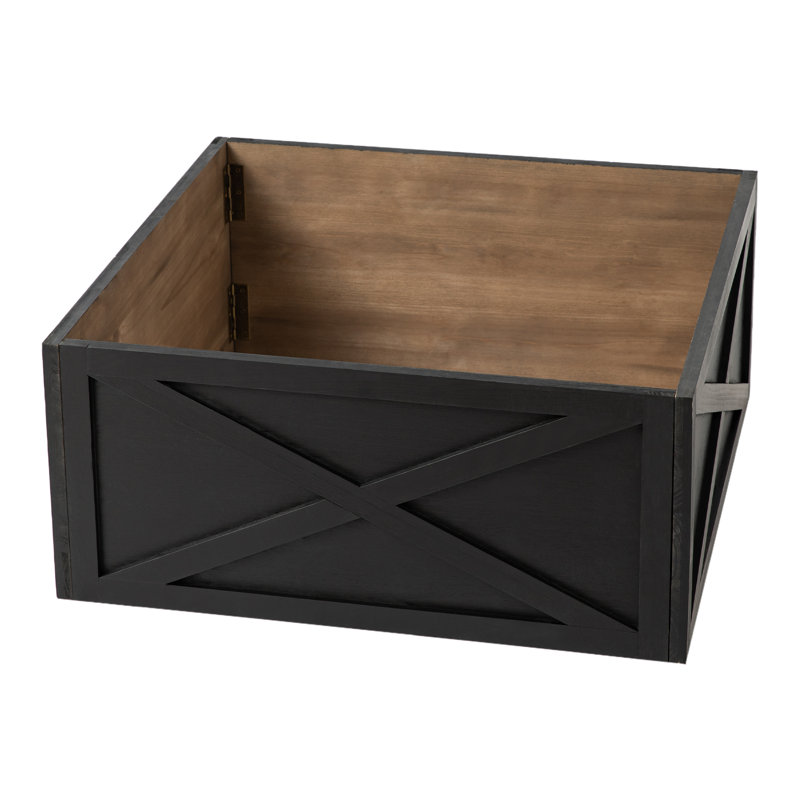 Collier pour arbre en bois noir délavé (KD) L 26 po x l 26 po, Noir, H 11,5 po x l 26 po x P 26 po
