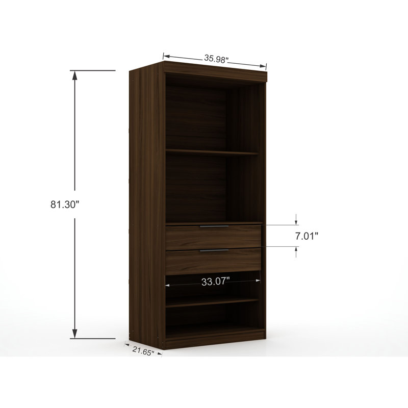 Aleece 35.98'' Closet System, Brown