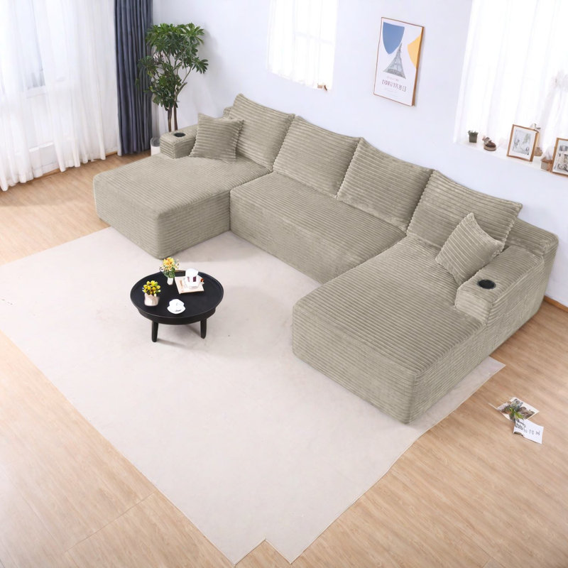 Canapé modulaire Compression Cloud, 134 pouces en tissu moelleux pour la maison