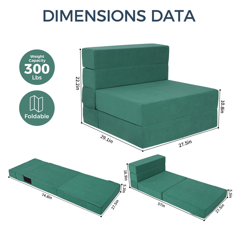 Modern Convertible Sofa Bed with Adjustable Backrest