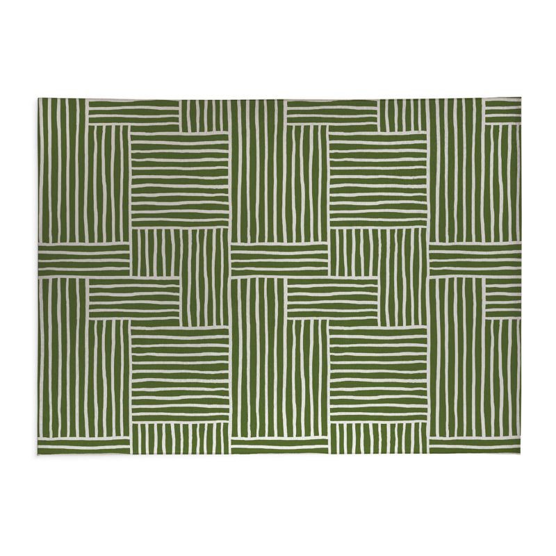 Tapis de cuisine Grid Puz, Rectangulaire 2 pi x 3 pi, Vert olive