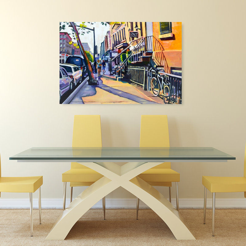 «Sunny City Street Abstract City Contemporary», reproduction d'art murale, 32" H x 48" W