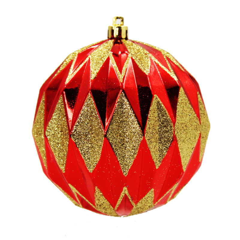 Ensemble d'ornement en forme de boule de Noël assorties 12 pièces Arctic, Rouge / doré