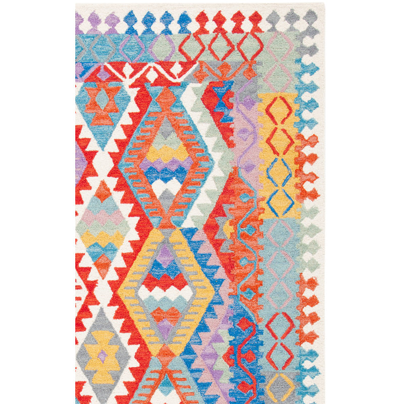Tapis ivoire / rouge Horwich 407, Rectangulaire 3 pi x 5 pi