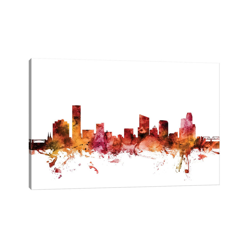 Grand Rapids, Michigan Skyline by Michael Tompsett - 1 Piece Wrapped Canvas Wall Art, 20.32 cm H x 30.48 cm W