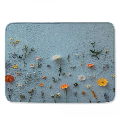 Assorted Wildflowers Arrangement Bath Mat