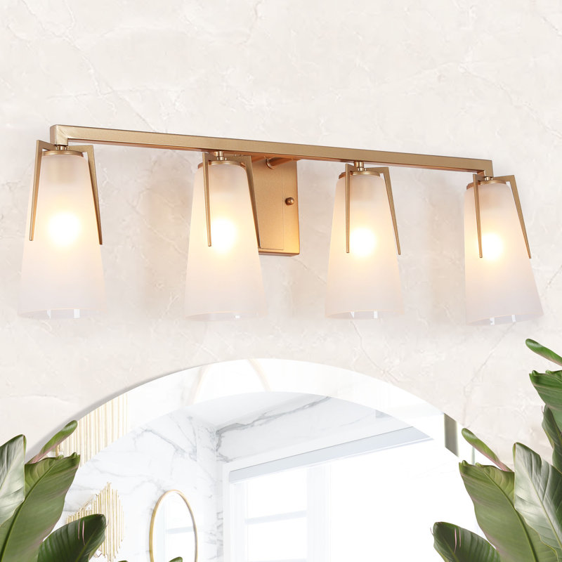 Nakaiah Dimmable Rose Gold Vanity Light, 4
