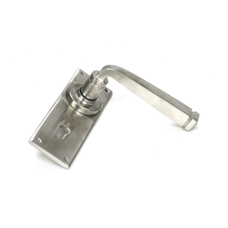 Single Dummy Door Handle, Satin Marine