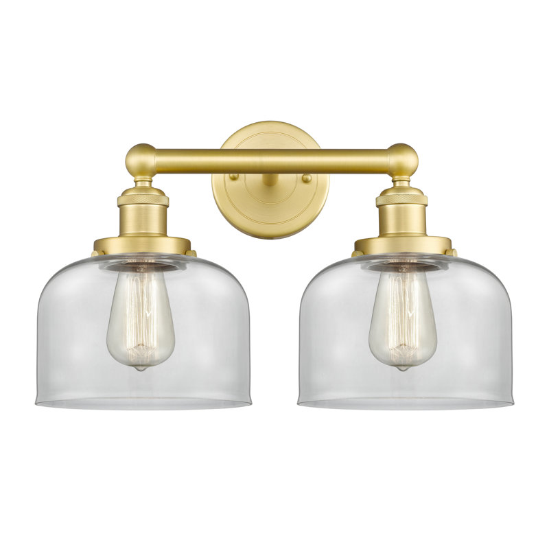 Éclairage pour meuble-lavabo à 2 lumières à intensité variable Arlester, Transparent, Or satiné