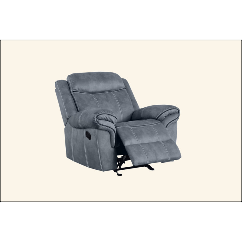 Upholstered Recliner, Gray Velvet