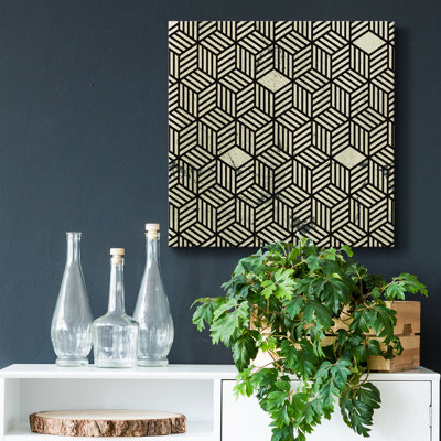 Boîte noire et blanche - Toile tendue avec châssis de qualité supérieure - prête à être accrochée