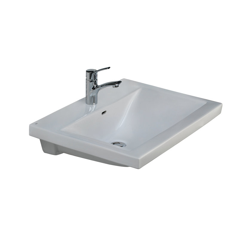 Barclay Mistral 650 19.12'' White Vitreous China Rectangular Bathroom Sink with Overflow, Single