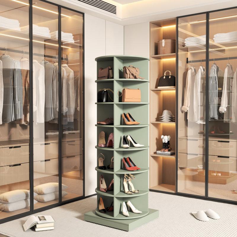 Armoire à chaussures rotative 360, Vert, H 64,96 po x l 24 po x P 24 po