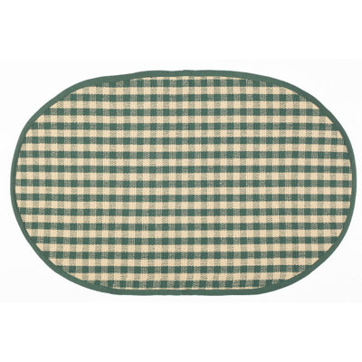 Tapis de sol ovale à carreaux Berry