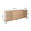 Alya Lined Sideboard Cabinet 180 cm-Modern Storage Sideboard with 3 Drawers & 3 Doors, Oak Effect