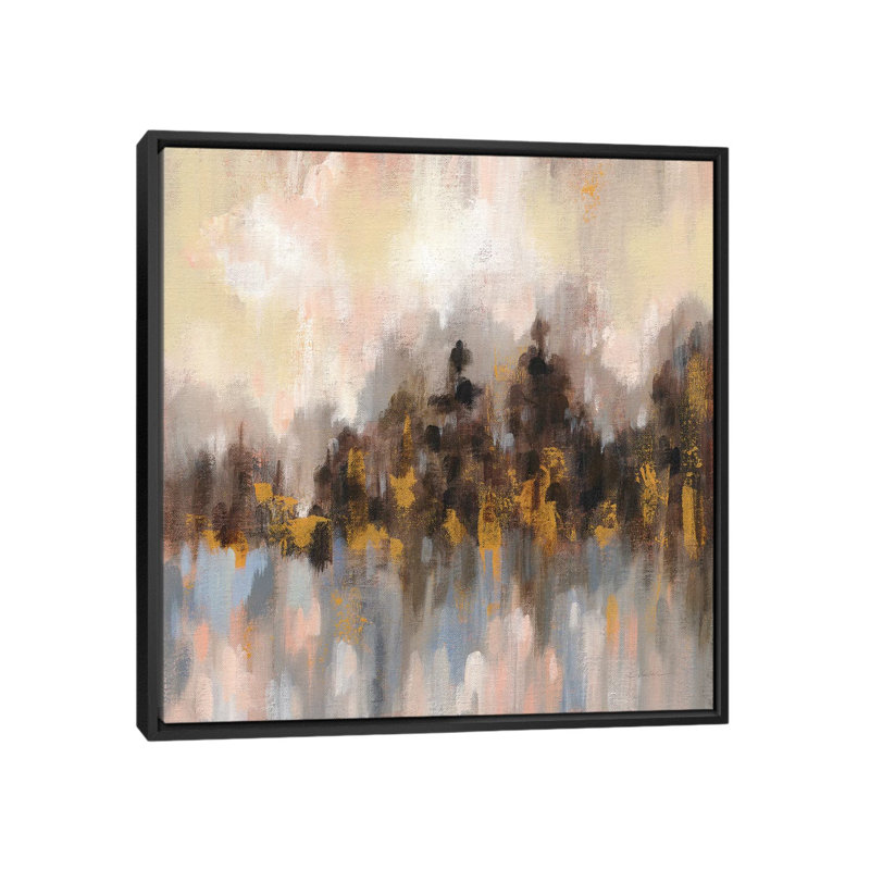 « blushing forest i », reproduction sur toile, H 18 po x l 18 po x P 1,5 po, Toile avec cadre noir, Pas de tapis